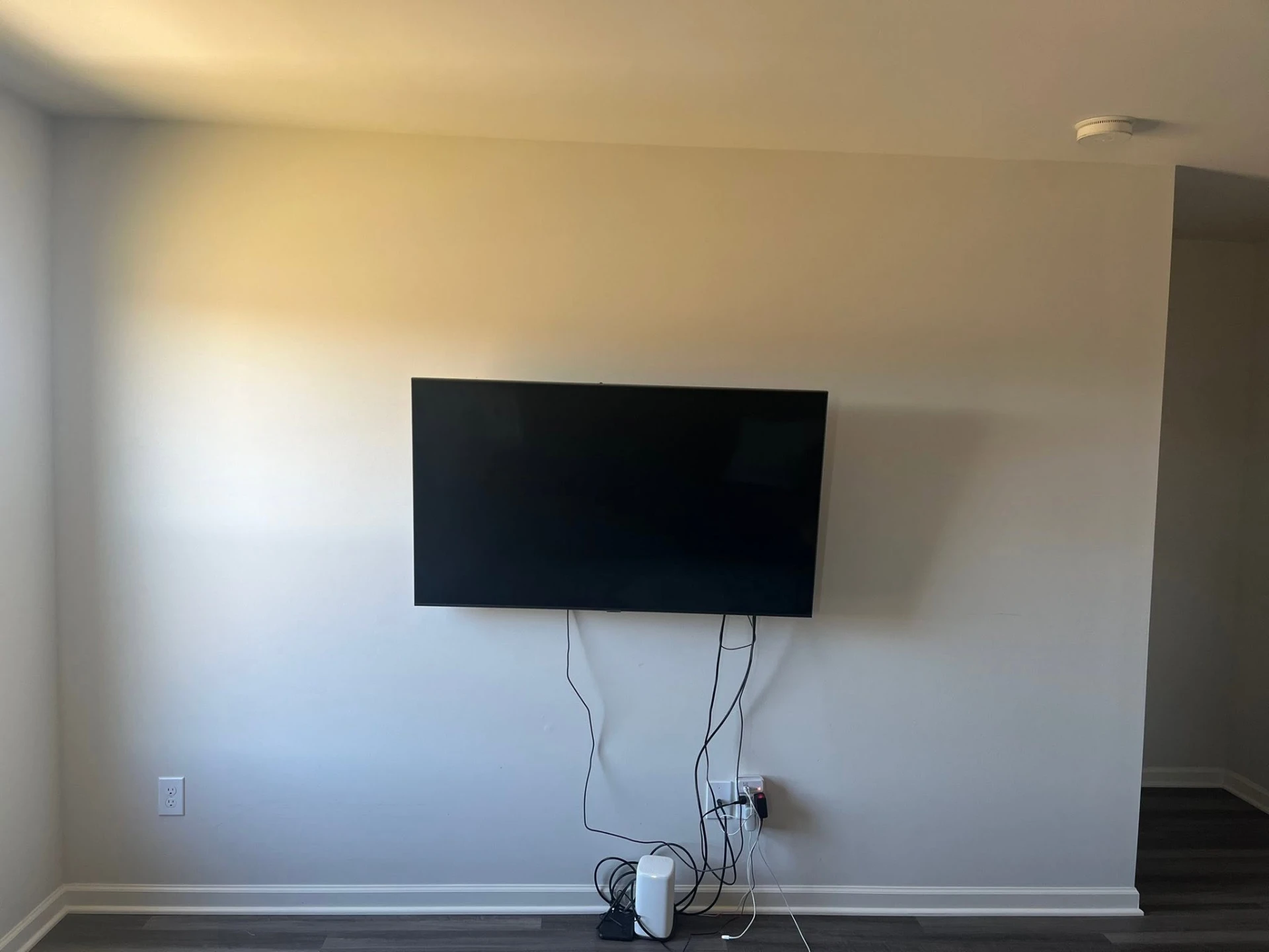 Shiplap Fireplace Feature Wall — before