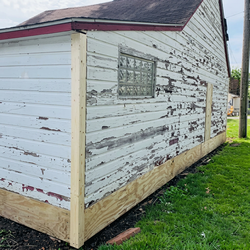 Detached Garage Restoration — before